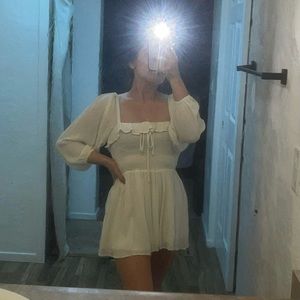 VRG girl cream flowy dress